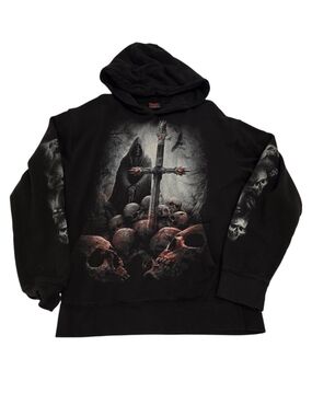 Soul Searcher Skull And Sword Graphic Hoodie
